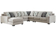 Ardsley Pewter 5-Piece LAF Sectional - SET | 3950416 | 3950434 | 3950456 | 3950477 | 3950446 - Vega Furniture