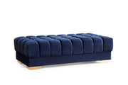 Ariana Blue Velvet Ottoman - ARIANABLUE-OTT - Vega Furniture