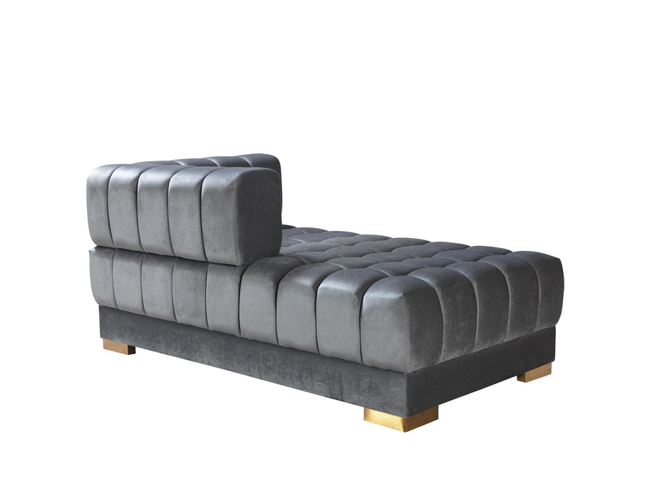 Ariana Gray Velvet Double Chaise Sectional - ARIANAGRAY-SEC - Vega Furniture