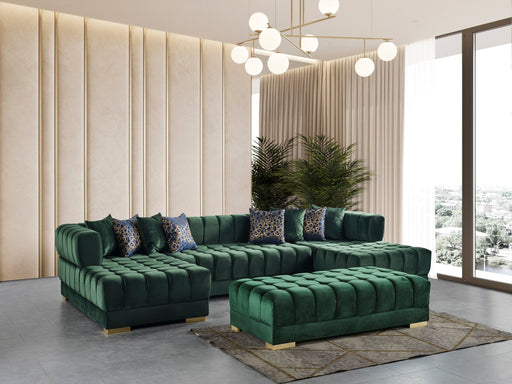 Ariana Green Velvet Double Chaise Sectional - ARIANAGREEN-SEC - Vega Furniture