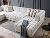 Ariana Ivory Velvet Double Chaise Sectional - ARIANAIVORY-SEC - Vega Furniture