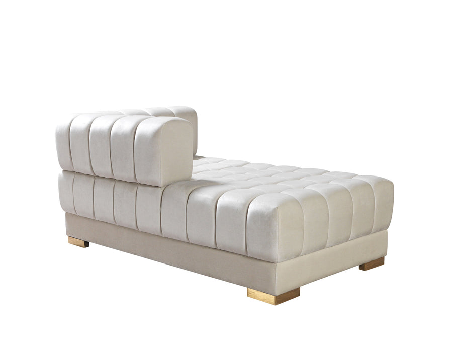 Ariana Ivory Velvet Double Chaise Sectional - ARIANAIVORY-SEC - Vega Furniture