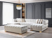 Ariana Ivory Velvet Double Chaise Sectional - ARIANAIVORY-SEC - Vega Furniture