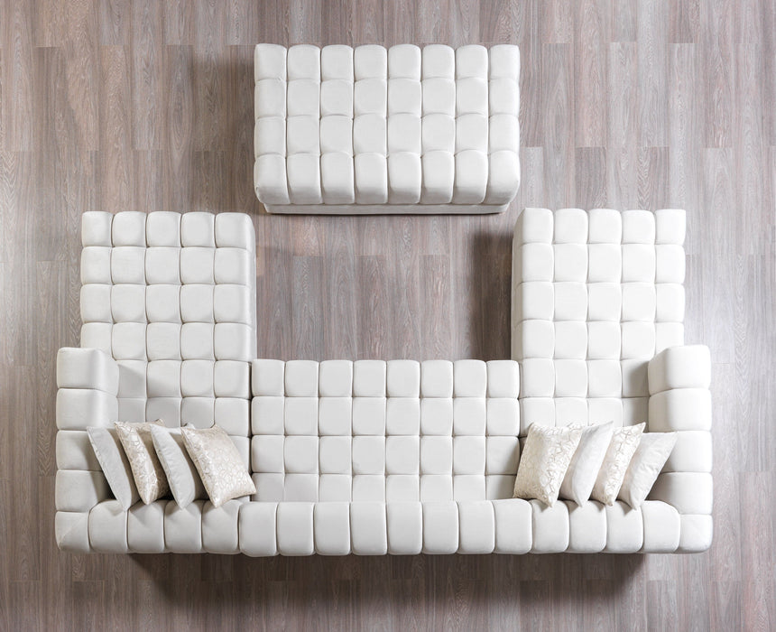 Ariana Ivory Velvet Double Chaise Sectional - ARIANAIVORY-SEC - Vega Furniture