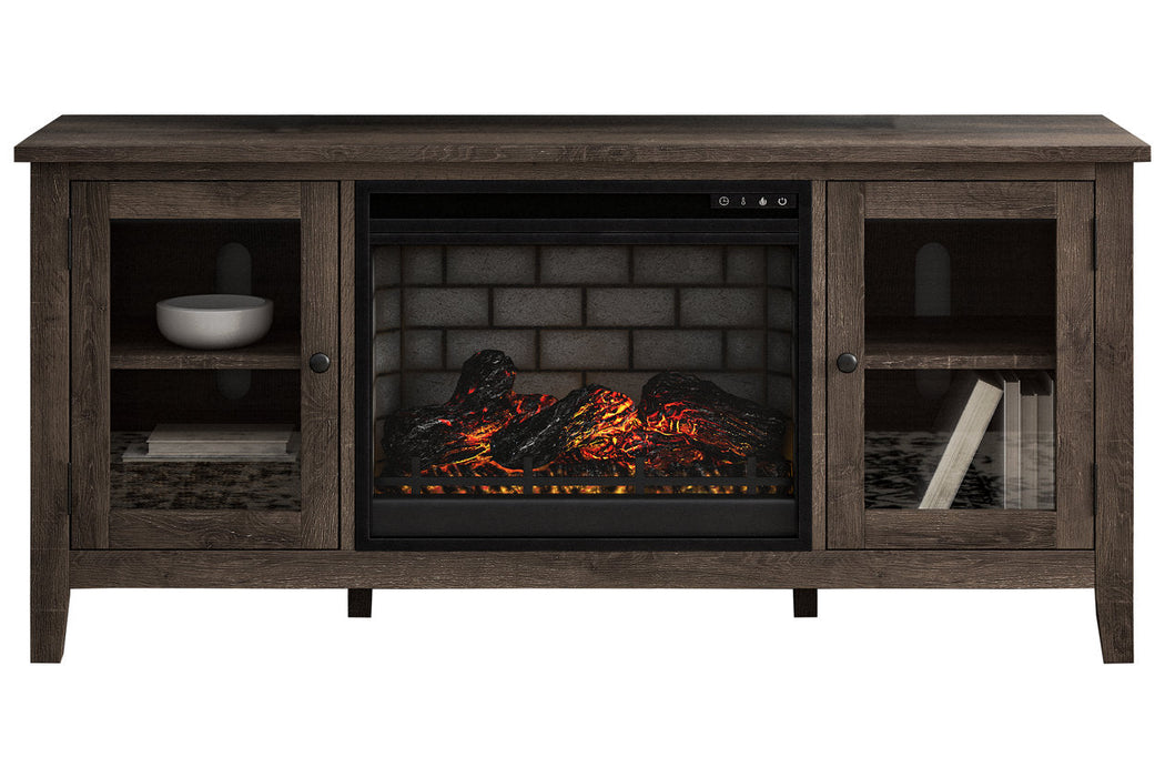 Arlenbry Gray 60" TV Stand with Electric Fireplace - SET | W100-101 | W275-68 - Vega Furniture