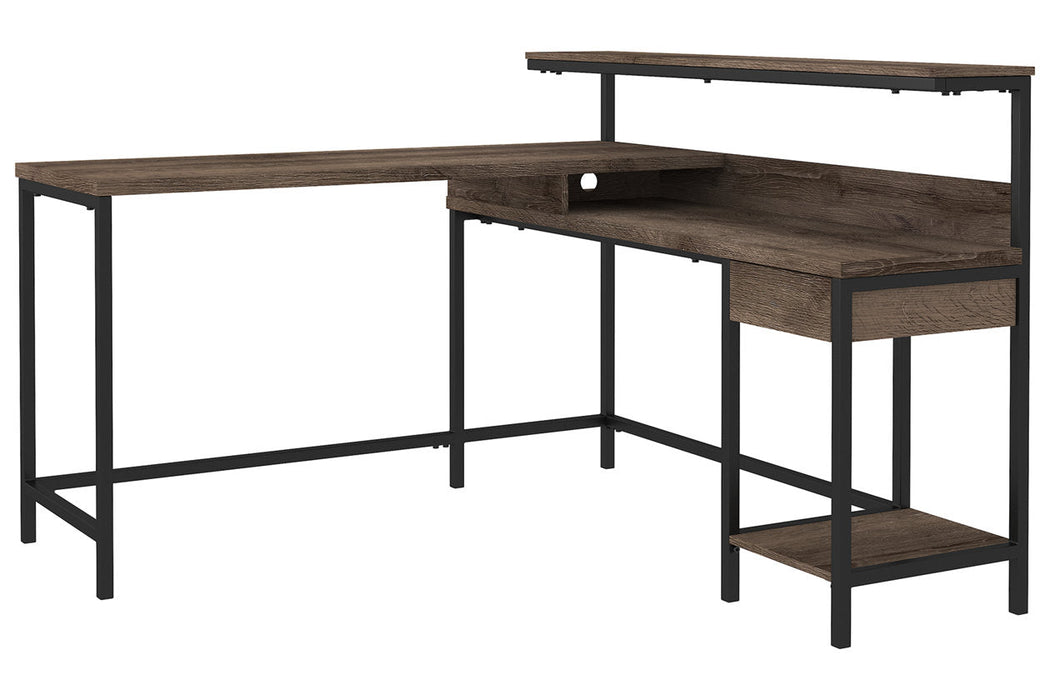 Arlenbry Gray Home Office L-Desk with Storage - H275-24 - Vega Furniture