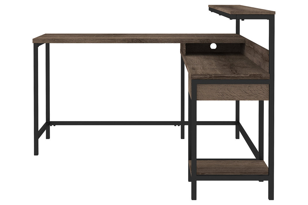 Arlenbry Gray Home Office L-Desk with Storage - H275-24 - Vega Furniture