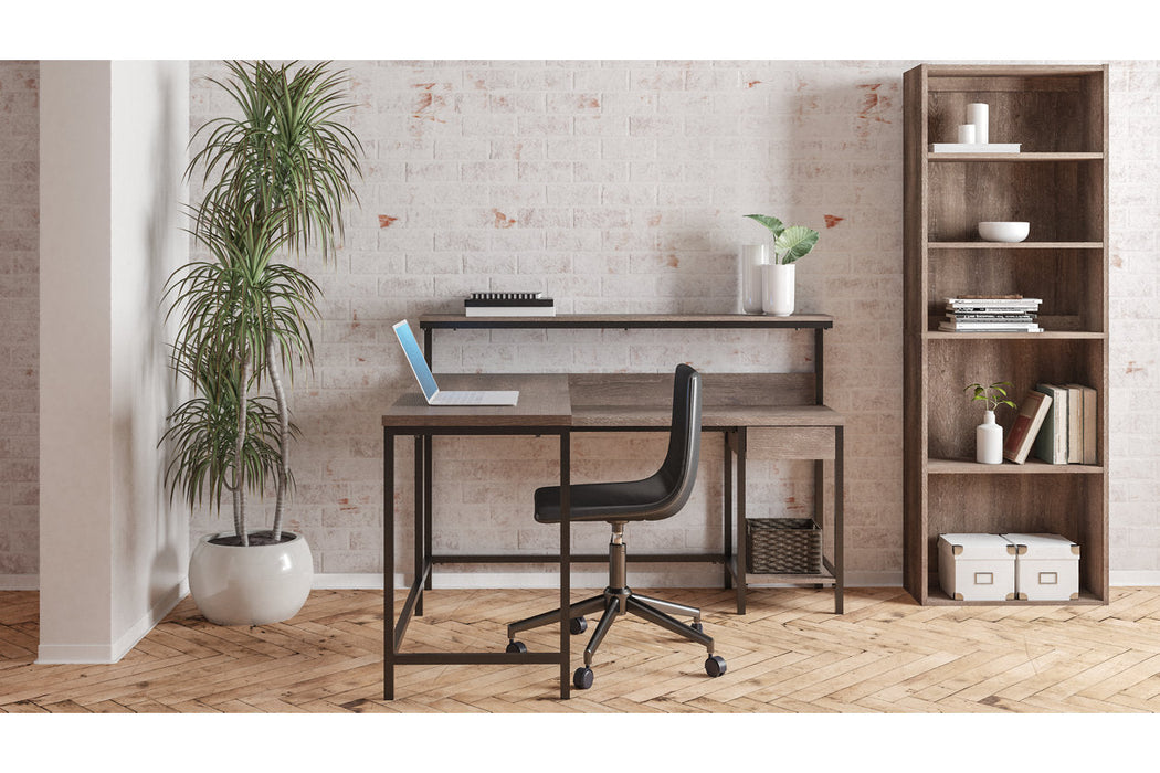 Arlenbry Gray Home Office L-Desk with Storage - H275-24 - Vega Furniture