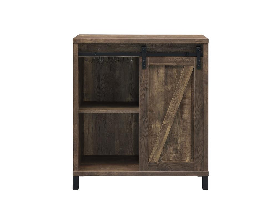 Arlington Rustic Oak Bar Cabinet with Sliding Door - 182852 - Vega Furniture