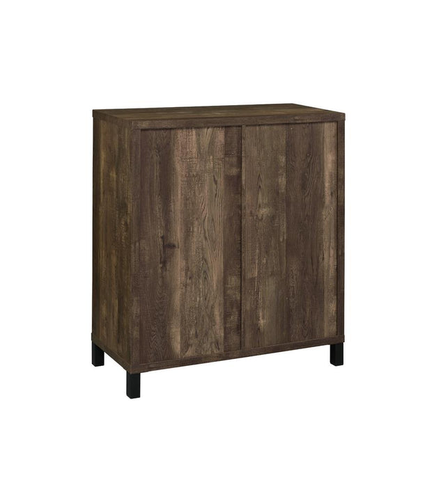 Arlington Rustic Oak Bar Cabinet with Sliding Door - 182852 - Vega Furniture