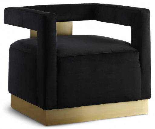 Armani Black Velvet Accent Chair - 597Black - Vega Furniture