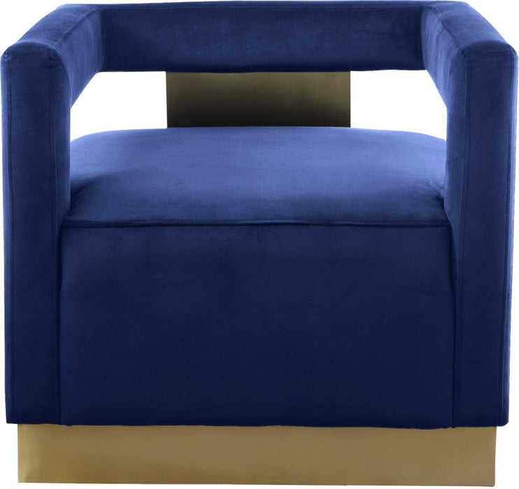 Armani Blue Velvet Accent Chair - 597Navy - Vega Furniture