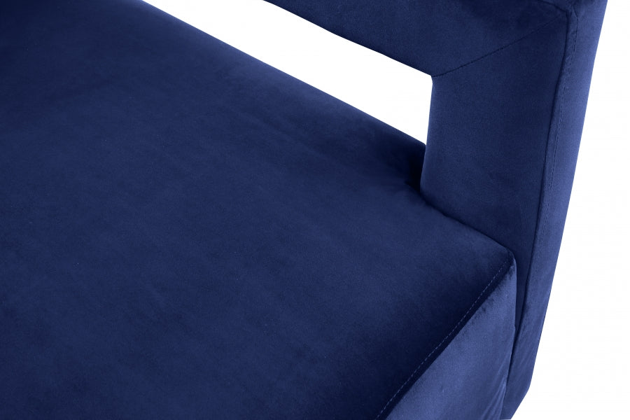 Armani Blue Velvet Accent Chair - 597Navy - Vega Furniture