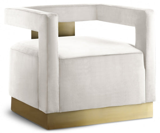 Armani Cream Velvet Accent Chair - 597Cream - Vega Furniture