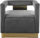 Armani Grey Velvet Accent Chair - 597Grey - Vega Furniture