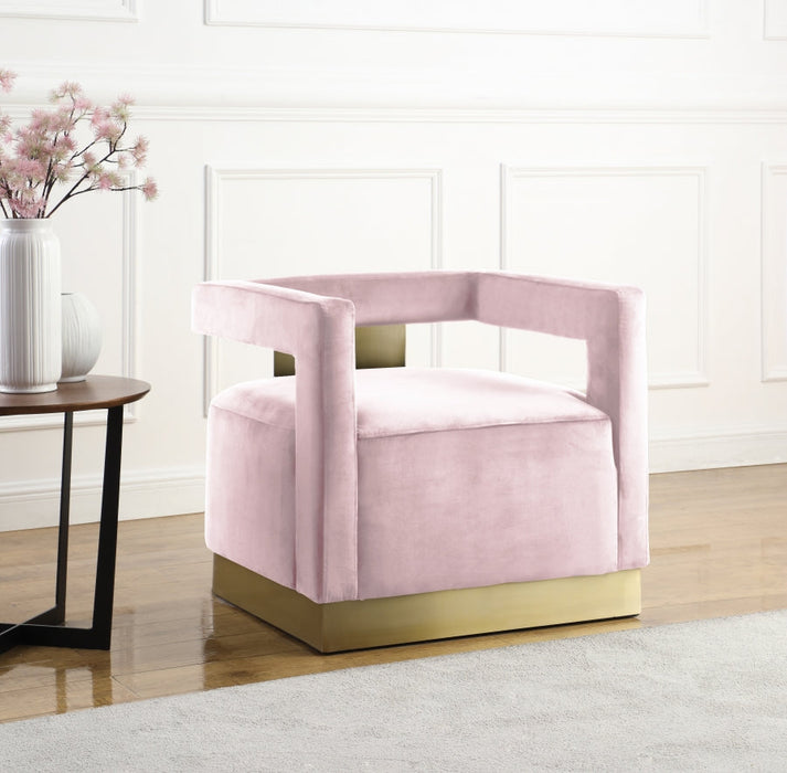 Armani Pink Velvet Accent Chair - 597Pink - Vega Furniture