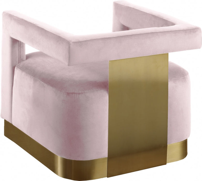 Armani Pink Velvet Accent Chair - 597Pink - Vega Furniture