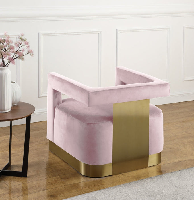 Armani Pink Velvet Accent Chair - 597Pink - Vega Furniture