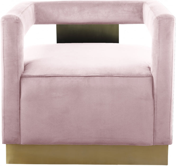 Armani Pink Velvet Accent Chair - 597Pink - Vega Furniture