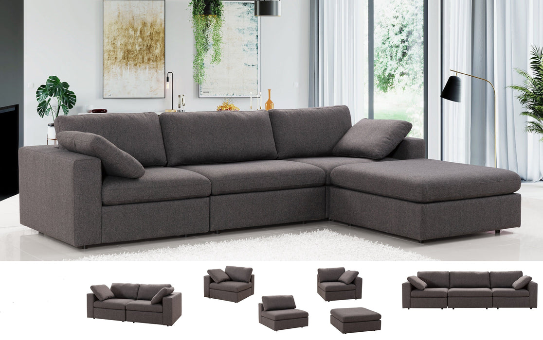 Arny Smoke Ottoman - ARNYSMOKE-OTT - Vega Furniture