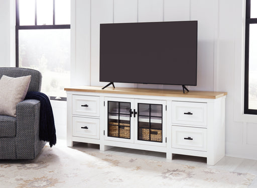Ashbryn White/Natural 74" TV Stand - W844-68 - Vega Furniture