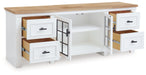 Ashbryn White/Natural 74" TV Stand - W844-68 - Vega Furniture