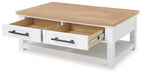 Ashbryn White/Natural Coffee Table - T844-1 - Vega Furniture