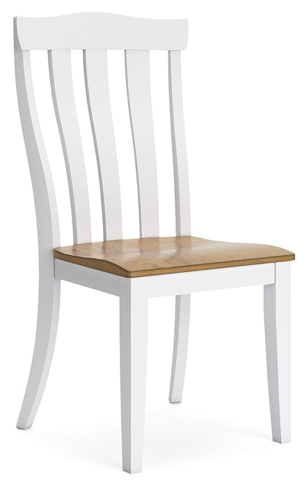 Ashbryn White/Natural Dining Chair, Set of 2 - D844-01 - Vega Furniture
