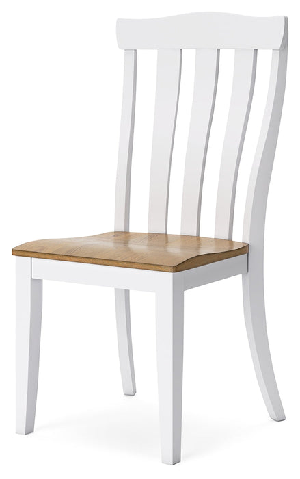 Ashbryn White/Natural Dining Chair, Set of 2 - D844-01 - Vega Furniture