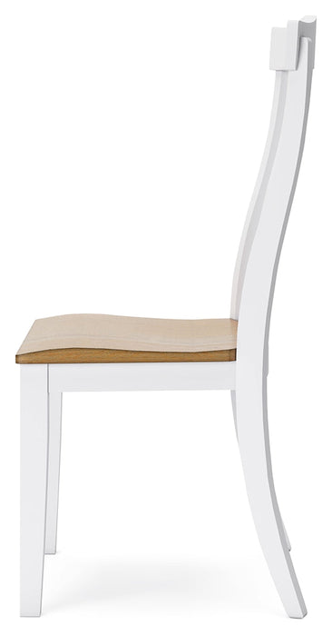 Ashbryn White/Natural Dining Chair, Set of 2 - D844-01 - Vega Furniture