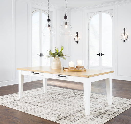Ashbryn White/Natural Dining Table - D844-25 - Vega Furniture
