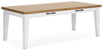 Ashbryn White/Natural Dining Table - D844-25 - Vega Furniture