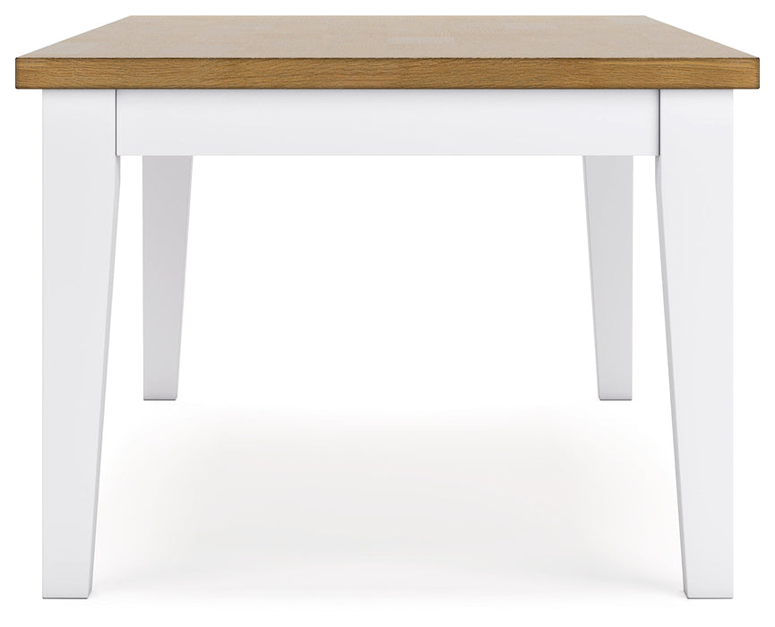 Ashbryn White/Natural Dining Table - D844-25 - Vega Furniture