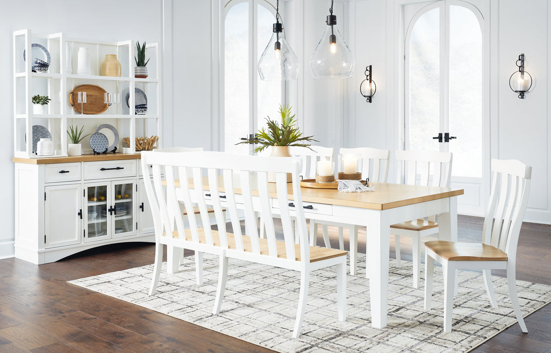 Ashbryn White/Natural Dining Table - D844-25 - Vega Furniture