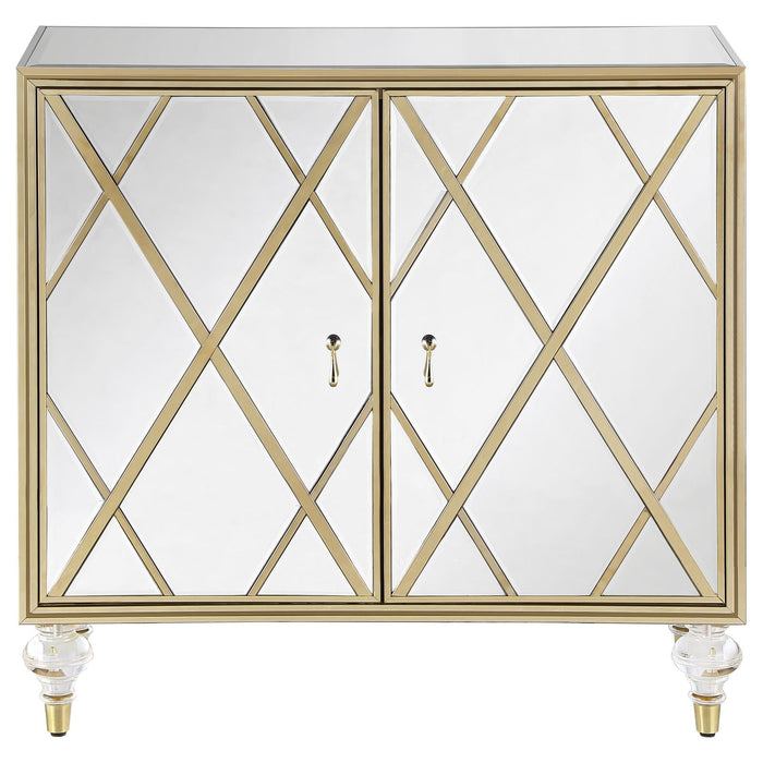 Astilbe Mirror/Champagne 2-Door Accent Cabinet - 951851 - Vega Furniture