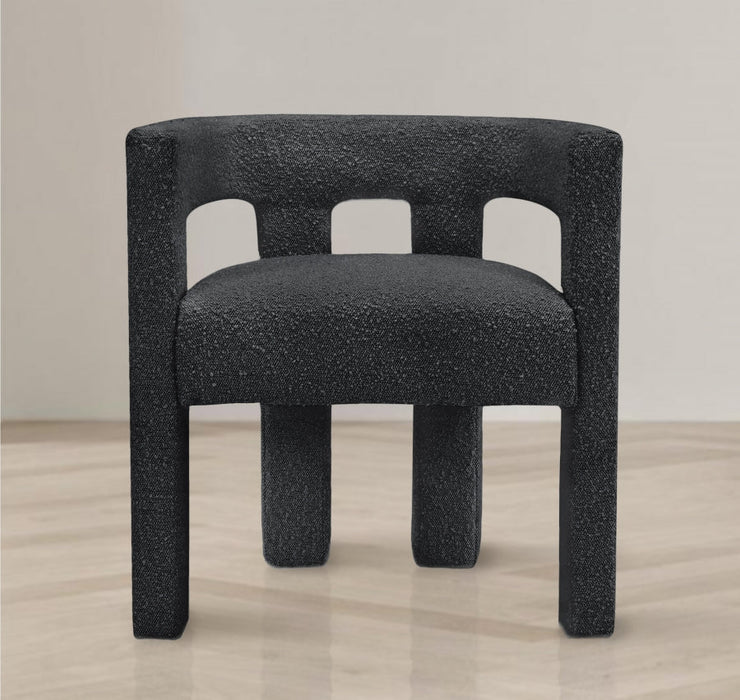 Athena Black Boucle Fabric Accent | Dining Chair - 864Black-C - Vega Furniture