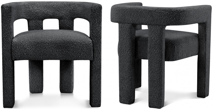 Athena Black Boucle Fabric Accent | Dining Chair - 864Black-C - Vega Furniture