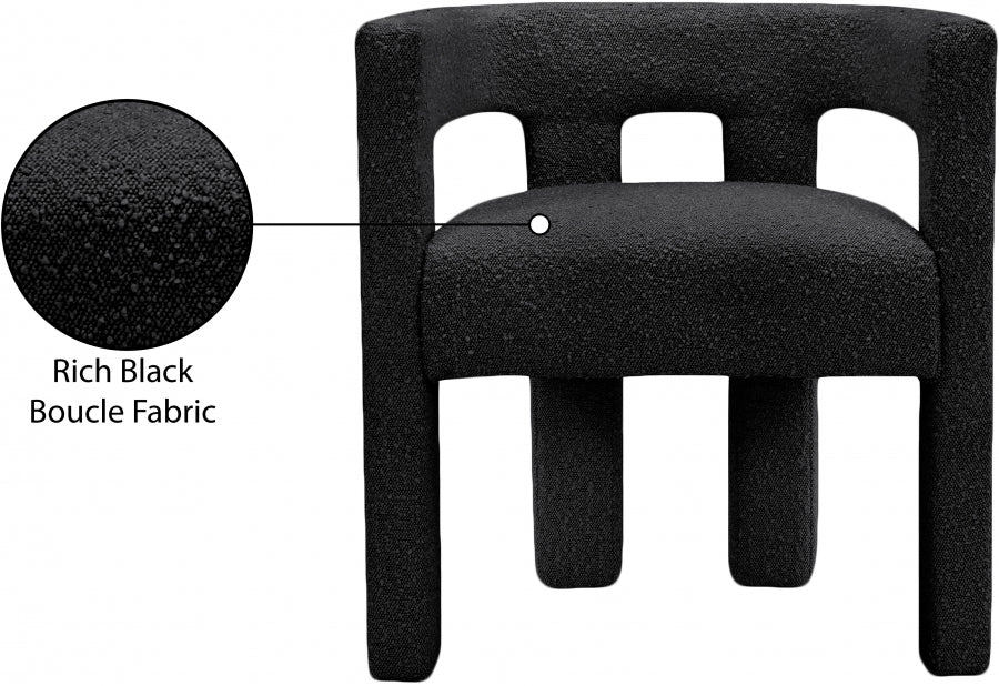 Athena Black Boucle Fabric Accent | Dining Chair - 864Black-C - Vega Furniture