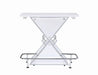 Atoka Glossy White X-Shaped Bar Unit with Wine Bottle Storage - 130078 - Vega Furniture