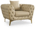 Aurora Beige Faux Leather Chair - 682Beige-C - Vega Furniture