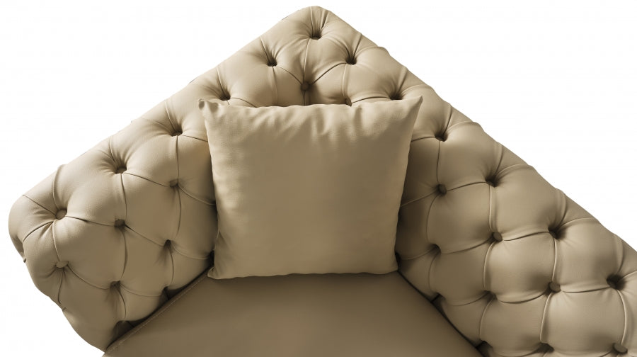 Aurora Beige Faux Leather Loveseat - 682Beige-L - Vega Furniture