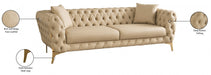 Aurora Beige Faux Leather Sofa - 682Beige-S - Vega Furniture