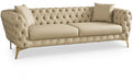 Aurora Beige Faux Leather Sofa - 682Beige-S - Vega Furniture