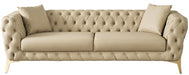 Aurora Beige Faux Leather Sofa - 682Beige-S - Vega Furniture