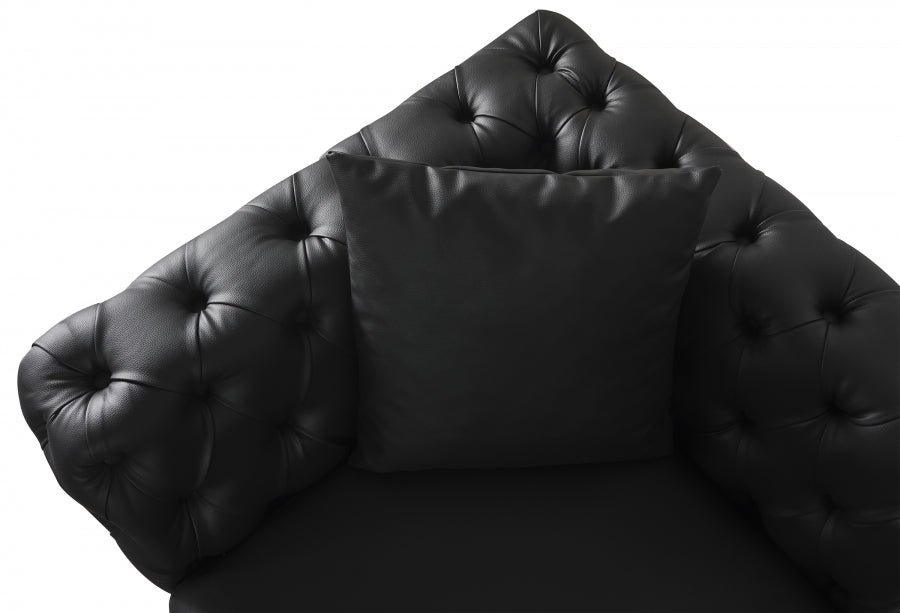 Aurora Black Faux Leather Chair - 682Black-C - Vega Furniture