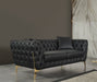 Aurora Black Faux Leather Loveseat - 682Black-L - Vega Furniture