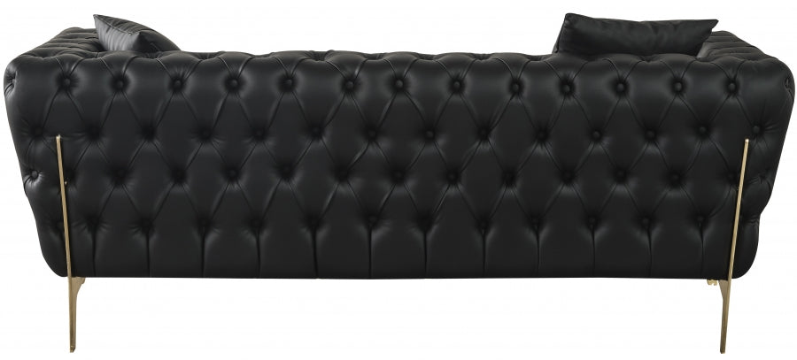 Aurora Black Faux Leather Loveseat - 682Black-L - Vega Furniture