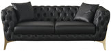 Aurora Black Faux Leather Loveseat - 682Black-L - Vega Furniture