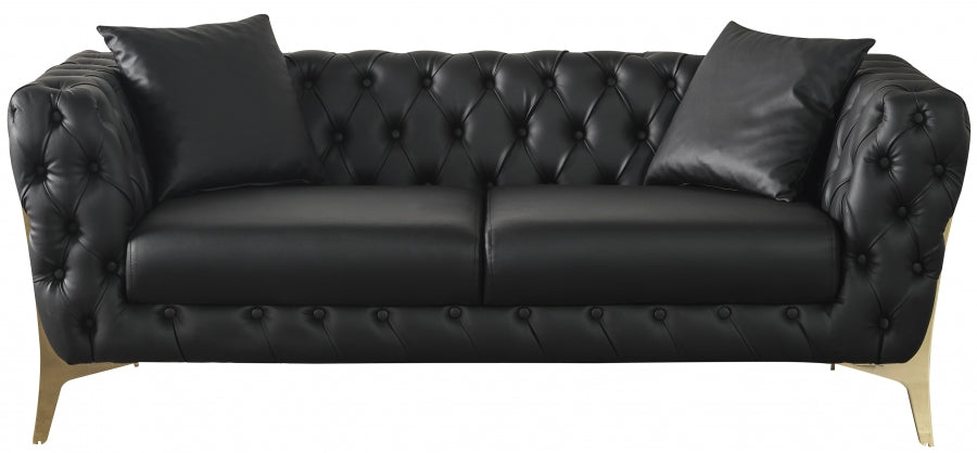 Aurora Black Faux Leather Loveseat - 682Black-L - Vega Furniture