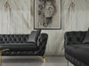 Aurora Black Faux Leather Loveseat - 682Black-L - Vega Furniture